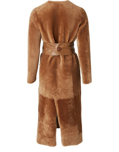 Shop Rejina Pyo Claire Shearling Coat In Brown