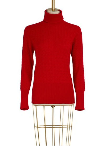 Shop Thom Browne Wool Turtle Neck Sweater In Red