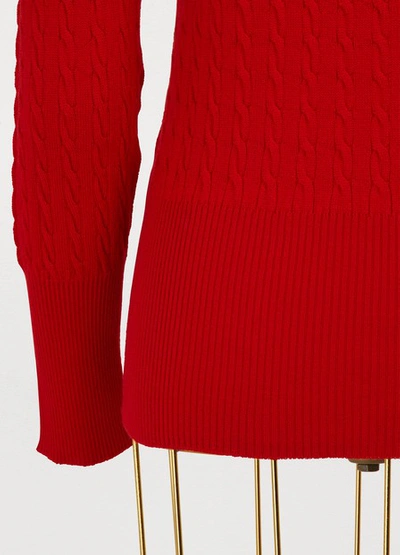 Shop Thom Browne Wool Turtle Neck Sweater In Red