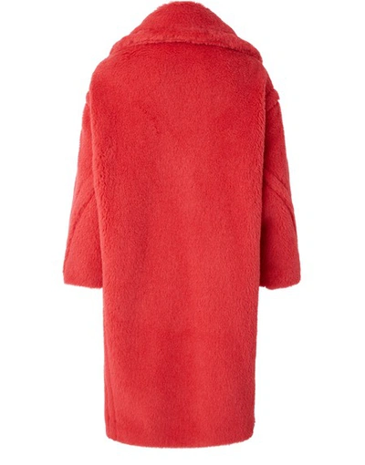 Shop Max Mara Teddy Wool And Alpaca Coat In Coral