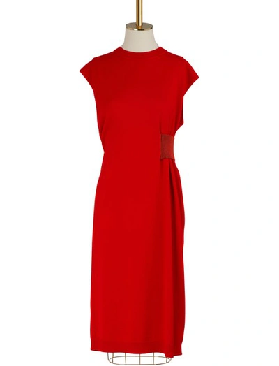 Shop Proenza Schouler Wool Side Cinch Dress In 00714 Coral