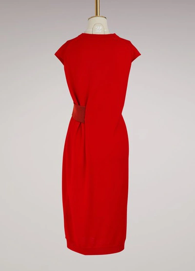 Shop Proenza Schouler Wool Side Cinch Dress In 00714 Coral