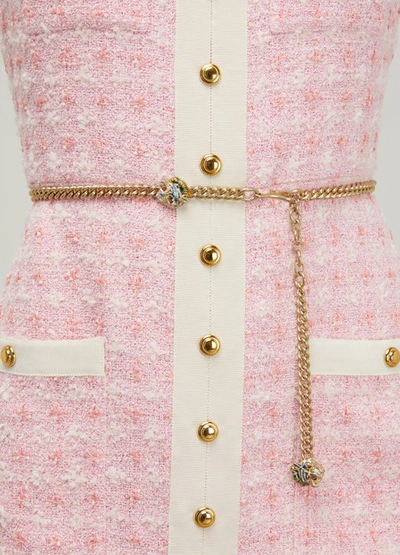 Shop Gucci Tweed Mini Dress In Pink
