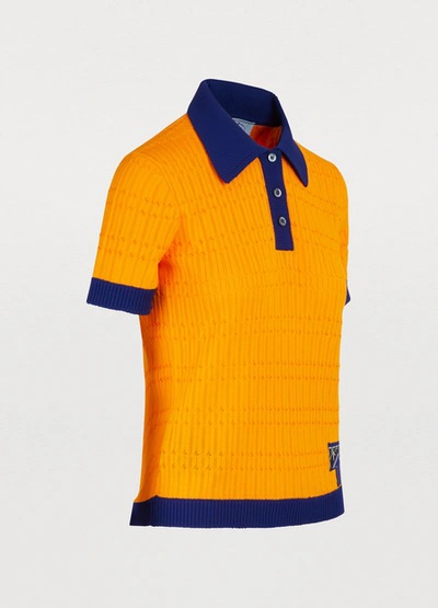 Shop Prada Short-sleeved Polo Shirt In Mandarino+inchiostro
