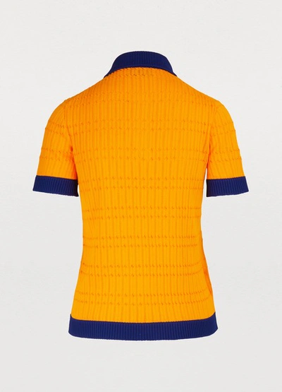 Shop Prada Short-sleeved Polo Shirt In Mandarino+inchiostro