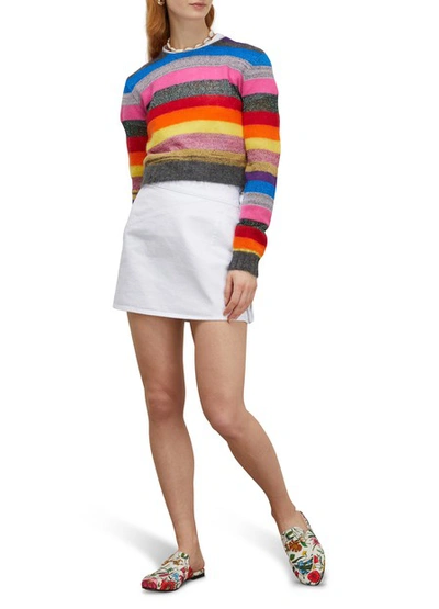 Shop Miu Miu Wool And Mohair Blend Sweater In Multi