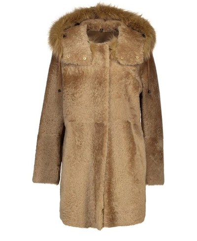 Shop Yves Salomon Reversible Fur Parka In Sarrasin