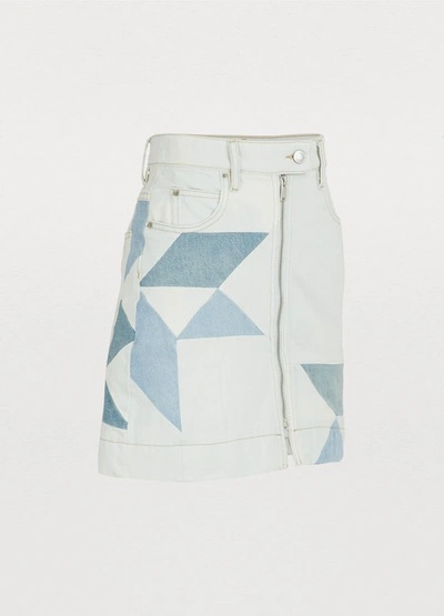 Shop Isabel Marant Étoile Lioline Cotton Skirt In Light Blue