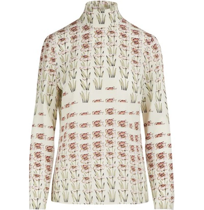 Shop Prada Printed Blouse In Alabastro