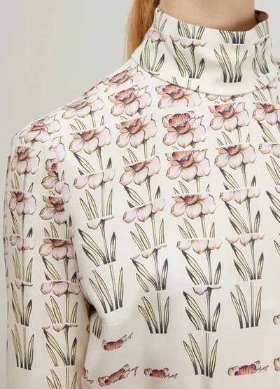 Shop Prada Printed Blouse In Alabastro