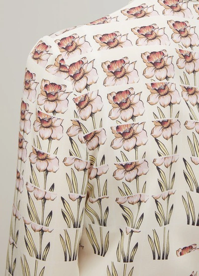 Shop Prada Printed Blouse In Alabastro