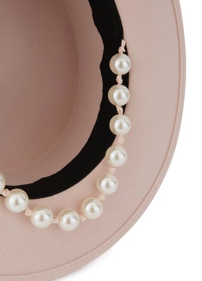 Shop Maison Michel Kiki Gangsta Pearls Hat In Baby Pink