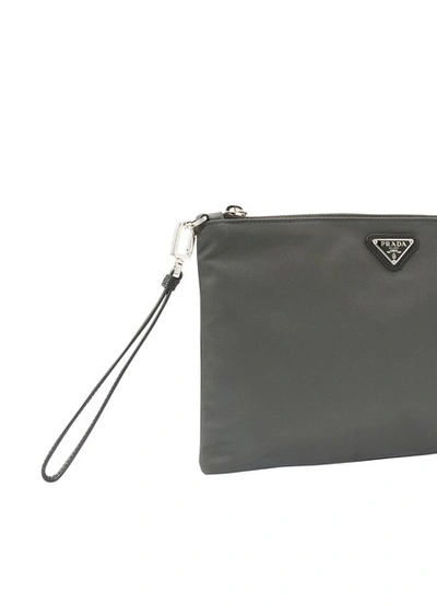 Shop Prada Toiletry Bag In Piombo