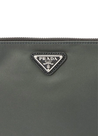 Shop Prada Toiletry Bag In Piombo