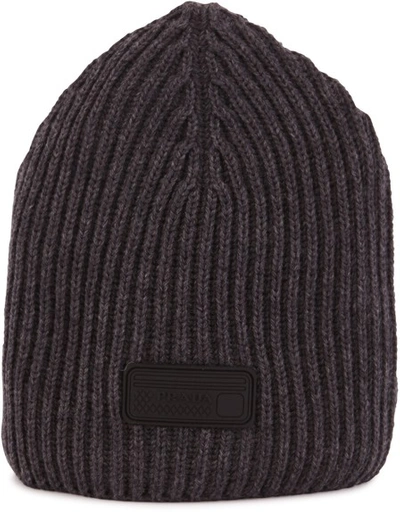 Shop Prada Wool Hat In Light Grey