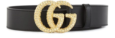 Shop Gucci Gg Belt In Black
