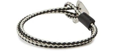Shop Prada Leather Bracelet In White