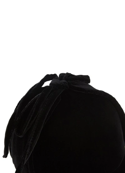 Shop Miu Miu Velvet Cap In Black