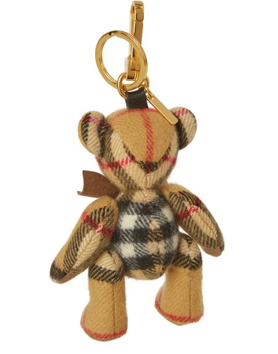 Shop Burberry Thomas Bear Charm In Vintage Check Cashmere