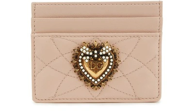 Shop Dolce & Gabbana Devotion Card Holder In Cipria