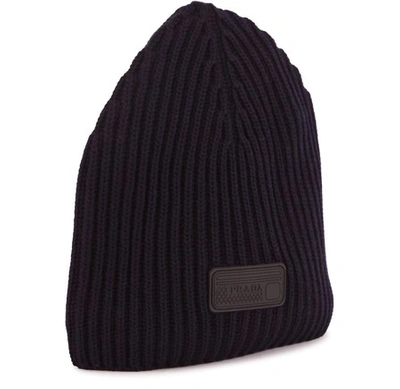 Shop Prada Wool Hat In Blue