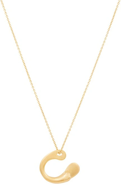 Shop Maison Rabih Kayrouz Twist Necklace In Yellow Brushed Gold