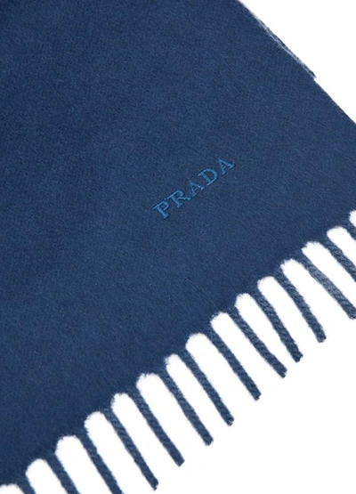 Shop Prada Cashmere Scarf In Aviazione