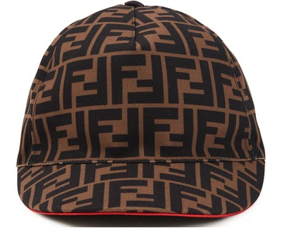 Shop Fendi Ff Hat In Tobacco/fragola