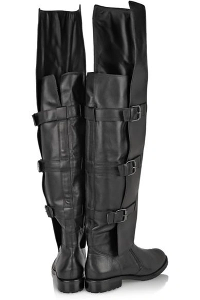 Shop Tibi Gia Leather Over-the-knee Boots In Black