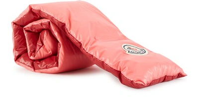 Shop Moncler Padded Scarf In Pink/red