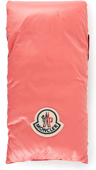 Shop Moncler Padded Scarf In Pink/red