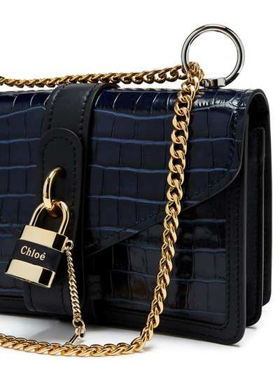Shop Chloé Aby Chain Shoulder Bag In Full Blue