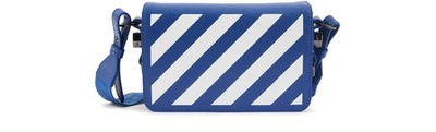 Shop Off-white Mini Diag Flap Shoulder Bag In Blue / White
