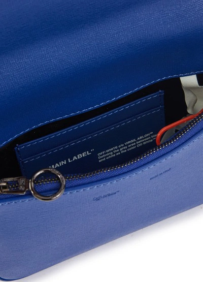 Shop Off-white Mini Diag Flap Shoulder Bag In Blue / White