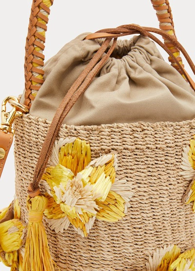 Shop Aranaz Lulu Bucket Bag In Yellow