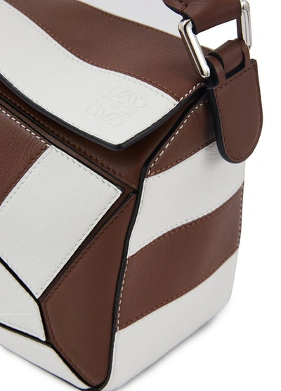 Shop Loewe Small Puzzle Rugby Shoulder Bag In Brunette/soft White