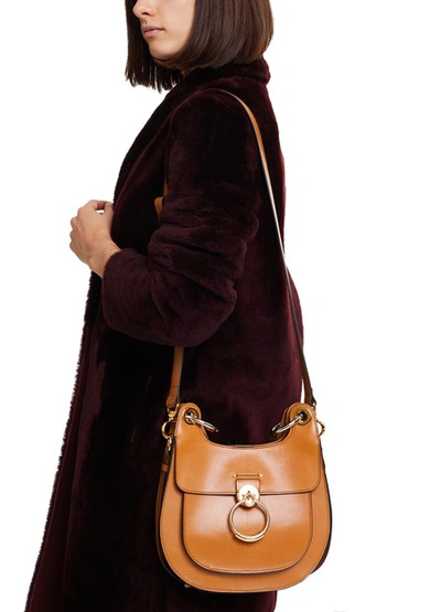 Shop Chloé Tess Shoulder Bag In Autumnal Brown