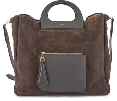Shop Max Mara Grace Tote Bag In Dark Brown