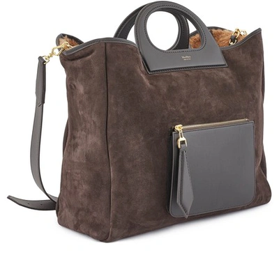 Shop Max Mara Grace Tote Bag In Dark Brown