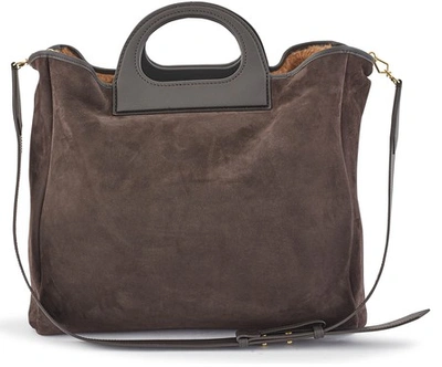 Shop Max Mara Grace Tote Bag In Dark Brown