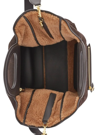 Shop Max Mara Grace Tote Bag In Dark Brown