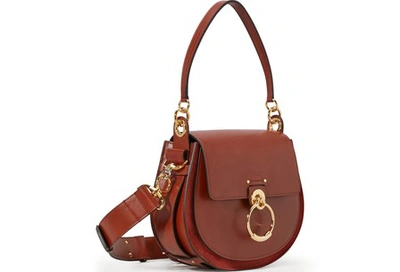 Shop Chloé Tess Shoulder Bag In Sepia Brown