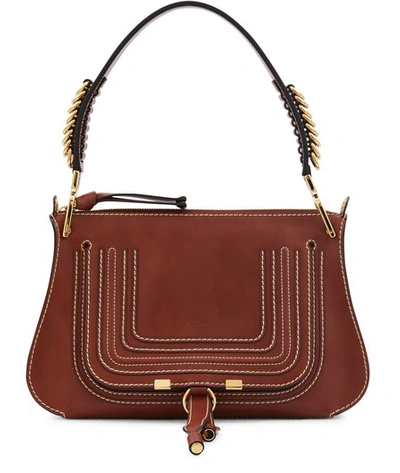 Shop Chloé Marcie Shoulder Bag In Sepia Brown