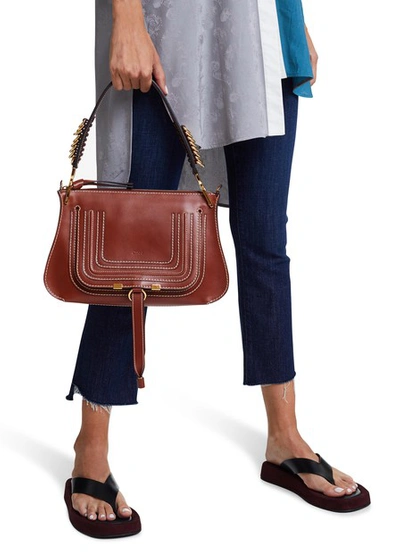 Shop Chloé Marcie Shoulder Bag In Sepia Brown