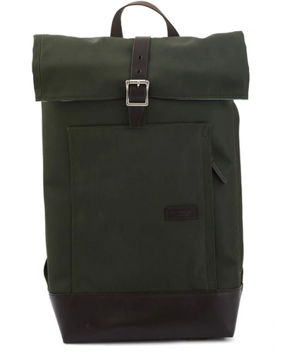 Shop Ateliers Auguste Caulaincourt Backpack In Kaki / Chocolate Leather