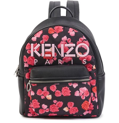 Shop Kenzo Flowers Logo Backpack In Rose Begonia