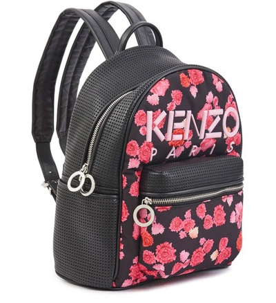 Shop Kenzo Flowers Logo Backpack In Rose Begonia