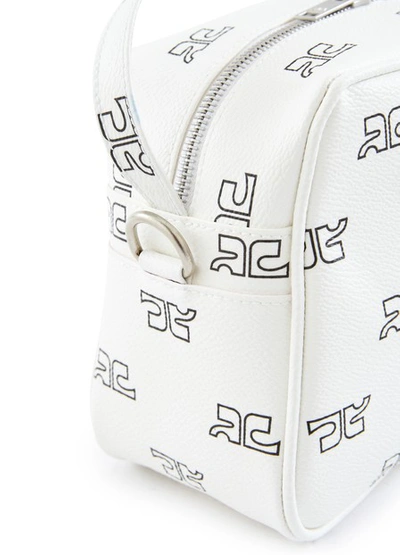 Shop Courrèges Iconic Day Shoulder Bag In White And Black
