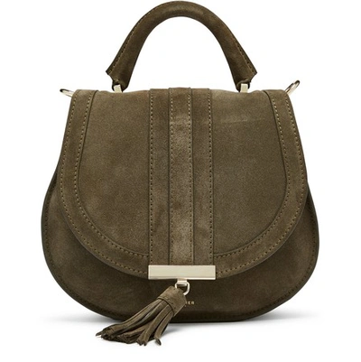 Shop Demellier Mini Venice Shoulder Bag In Olive Suede