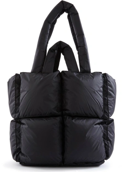 Shop Off-white Puffy Small Padded Tote Bag In Anthracite